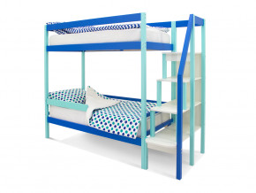 Двухъярусная кровать Svogen с бортиком мятно-синий в Сатке - satka.magazinmebel.ru | фото - изображение 1