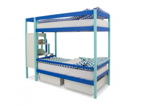 Двухъярусная кровать Svogen с ящиками и бортиком мятно-синий в Сатке - satka.magazinmebel.ru | фото - изображение 4