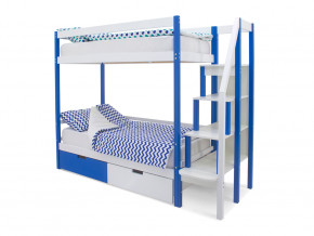 Двухъярусная кровать Svogen с ящиками сине-белый в Сатке - satka.magazinmebel.ru | фото - изображение 1