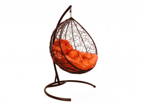 Кокон Капля ротанг оранжевая подушка в Сатке - satka.magazinmebel.ru | фото - изображение 1