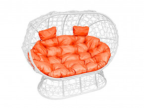 Кокон Лежебока на подставке с ротангом оранжевая подушка в Сатке - satka.magazinmebel.ru | фото - изображение 1