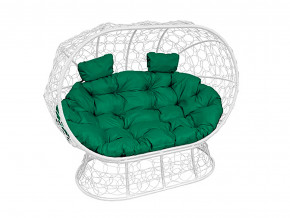 Кокон Лежебока на подставке с ротангом зелёная подушка в Сатке - satka.magazinmebel.ru | фото - изображение 1