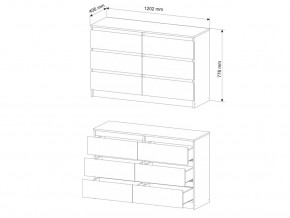 Комод Мори МК1200.6 Графит в Сатке - satka.magazinmebel.ru | фото - изображение 2