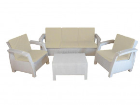 Комплект уличной мебели Yalta Premium Terrace Triple Set белый в Сатке - satka.magazinmebel.ru | фото
