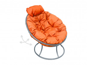 Кресло Папасан мини пружинка без ротанга оранжевая подушка в Сатке - satka.magazinmebel.ru | фото