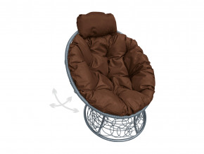 Кресло Папасан мини пружинка с ротангом коричневая подушка в Сатке - satka.magazinmebel.ru | фото