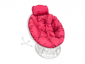 Кресло Папасан мини пружинка с ротангом красная подушка в Сатке - satka.magazinmebel.ru | фото