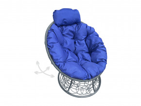 Кресло Папасан мини пружинка с ротангом синяя подушка в Сатке - satka.magazinmebel.ru | фото