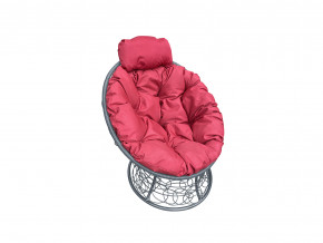 Кресло Папасан мини с ротангом красная подушка в Сатке - satka.magazinmebel.ru | фото - изображение 1
