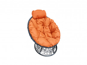 Кресло Папасан мини с ротангом оранжевая подушка в Сатке - satka.magazinmebel.ru | фото