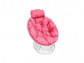 Кресло Папасан мини с ротангом розовая подушка в Сатке - satka.magazinmebel.ru | фото - изображение 1