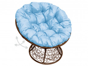 Кресло Папасан пружинка с ротангом голубая подушка в Сатке - satka.magazinmebel.ru | фото