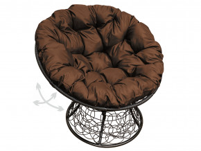 Кресло Папасан пружинка с ротангом коричневая подушка в Сатке - satka.magazinmebel.ru | фото
