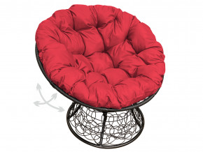 Кресло Папасан пружинка с ротангом красная подушка в Сатке - satka.magazinmebel.ru | фото - изображение 1
