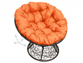 Кресло Папасан пружинка с ротангом оранжевая подушка в Сатке - satka.magazinmebel.ru | фото - изображение 1