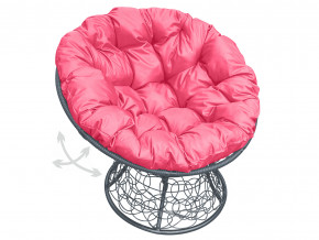 Кресло Папасан пружинка с ротангом розовая подушка в Сатке - satka.magazinmebel.ru | фото