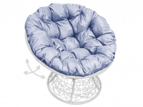 Кресло Папасан пружинка с ротангом серая подушка в Сатке - satka.magazinmebel.ru | фото - изображение 1