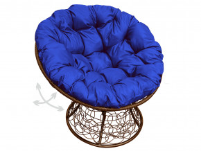 Кресло Папасан пружинка с ротангом синяя подушка в Сатке - satka.magazinmebel.ru | фото