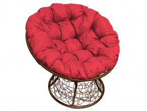 Кресло Папасан с ротангом красная подушка в Сатке - satka.magazinmebel.ru | фото - изображение 1