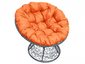 Кресло Папасан с ротангом оранжевая подушка в Сатке - satka.magazinmebel.ru | фото