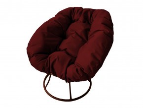 Кресло Пончик без ротанга бордовая подушка в Сатке - satka.magazinmebel.ru | фото