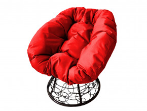 Кресло Пончик с ротангом красная подушка в Сатке - satka.magazinmebel.ru | фото - изображение 1