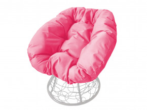 Кресло Пончик с ротангом розовая подушка в Сатке - satka.magazinmebel.ru | фото