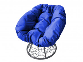 Кресло Пончик с ротангом синяя подушка в Сатке - satka.magazinmebel.ru | фото
