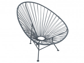 Кресло Ракушка с ротангом серый в Сатке - satka.magazinmebel.ru | фото - изображение 1