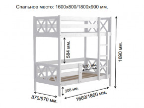 Кровать 2-х ярусная Аист-2 Классика белый 1600х800 мм в Сатке - satka.magazinmebel.ru | фото - изображение 2