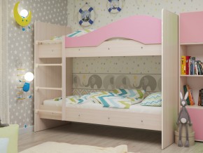 Кровать 2-х ярусная Мая на латофлексах розовая в Сатке - satka.magazinmebel.ru | фото