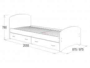 Кровать-6 одинарная с 2-мя ящиками 800*2000 ясень анкор в Сатке - satka.magazinmebel.ru | фото - изображение 2