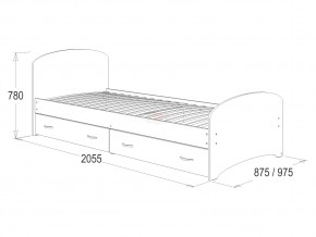 Кровать-6 одинарная с 2-мя ящиками 800*2000 млечный дуб в Сатке - satka.magazinmebel.ru | фото - изображение 2