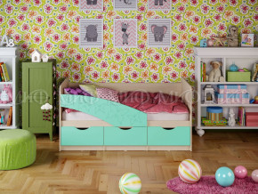 Кровать Бабочки 1600 Бирюза матовая в Сатке - satka.magazinmebel.ru | фото - изображение 1