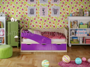 Кровать Бабочки 1600 Фиолетовый металлик в Сатке - satka.magazinmebel.ru | фото