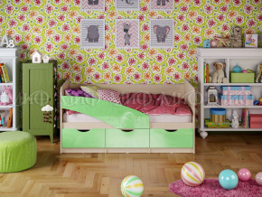Кровать Бабочки 1800 Салатовый металлик в Сатке - satka.magazinmebel.ru | фото