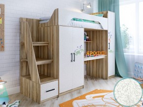 Кровать чердак Тея с пеналом с фасадом для рисования феритейл в Сатке - satka.magazinmebel.ru | фото
