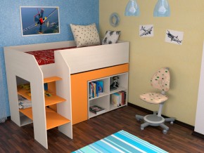 Кровать чердак Теремок 2 Оранжевый в Сатке - satka.magazinmebel.ru | фото