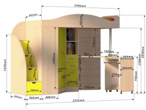 Кровать чердак Юниор 4 Бодега-ирис в Сатке - satka.magazinmebel.ru | фото - изображение 3