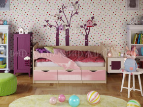 Кровать Дельфин-1 1600 Розовый металлик в Сатке - satka.magazinmebel.ru | фото - изображение 1