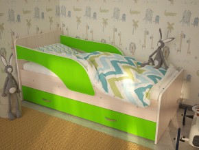 Кровать детская Максимка млечный дуб-лайм в Сатке - satka.magazinmebel.ru | фото