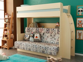 Кровать-диван двухярусная Омега 17 млечный дуб в Сатке - satka.magazinmebel.ru | фото - изображение 1