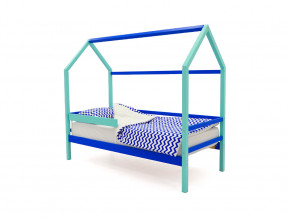 Кровать-домик Svogen с бортиком мятно-синий в Сатке - satka.magazinmebel.ru | фото