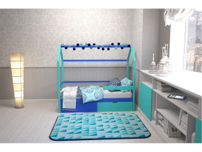 Кровать-домик Svogen с ящиками и бортиком мятно-синий в Сатке - satka.magazinmebel.ru | фото - изображение 6