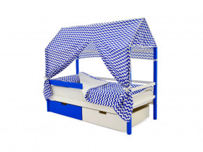 Кровать-домик Svogen с ящиками и бортиком сине-белый в Сатке - satka.magazinmebel.ru | фото - изображение 4