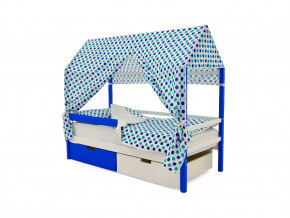 Кровать-домик Svogen с ящиками и бортиком сине-белый в Сатке - satka.magazinmebel.ru | фото - изображение 5