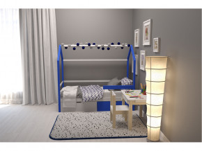 Кровать-домик Svogen с ящиками и бортиком сине-белый в Сатке - satka.magazinmebel.ru | фото - изображение 6