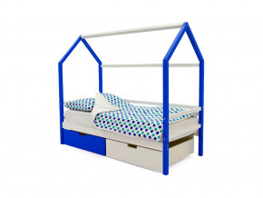 Кровать-домик Svogen с ящиками сине-белый в Сатке - satka.magazinmebel.ru | фото