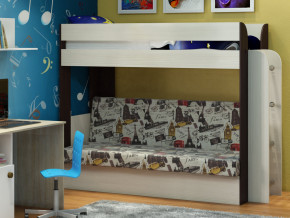 Кровать двухъярусная Карамель 75 венге ткань биг бен в Сатке - satka.magazinmebel.ru | фото