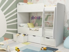 Кровать двухъярусная Малыш двойняшка белый феритейл в Сатке - satka.magazinmebel.ru | фото - изображение 1